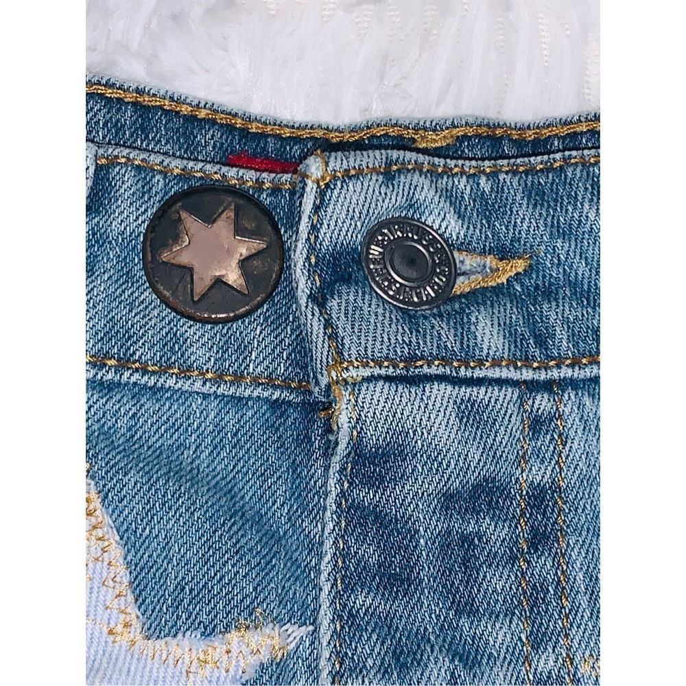 Vintage‎ Y2K Custom Levi’s Patriotic Patchwork Shorts Size 9 - Picture 16 of 17